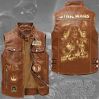 Star Wars 50th Anniversary 2027 Premium 2D Sleeveless Leather Vest – TMTHU9057