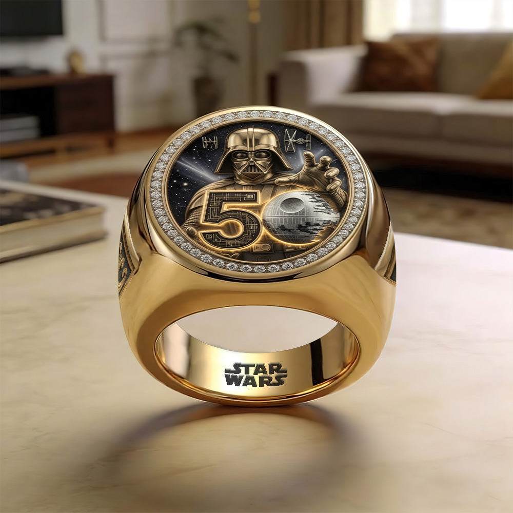 Star Wars 50th Anniversary 3D Engraved Ring – TMTHU6649