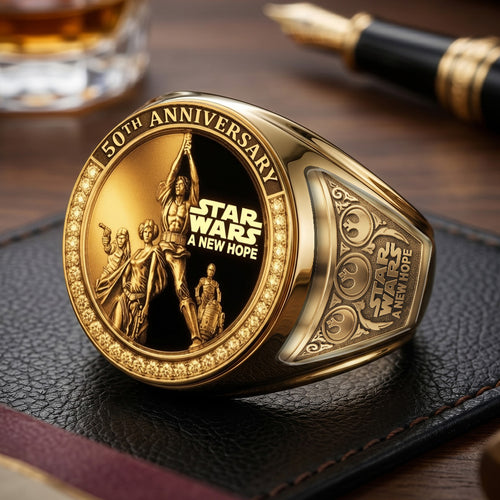 Star Wars 50th Anniversary 3D Engraved Ring – TMTHU7412