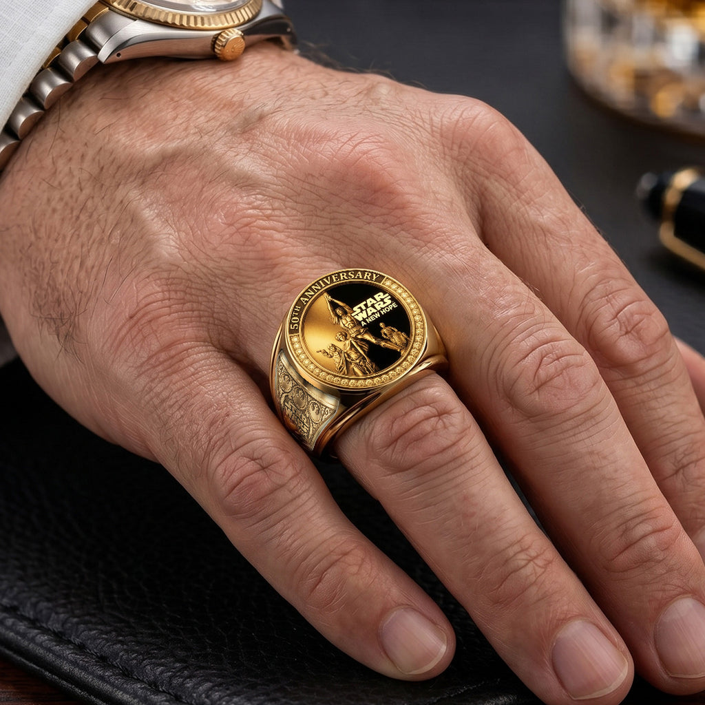 Star Wars 50th Anniversary 3D Engraved Ring – TMTHU7412