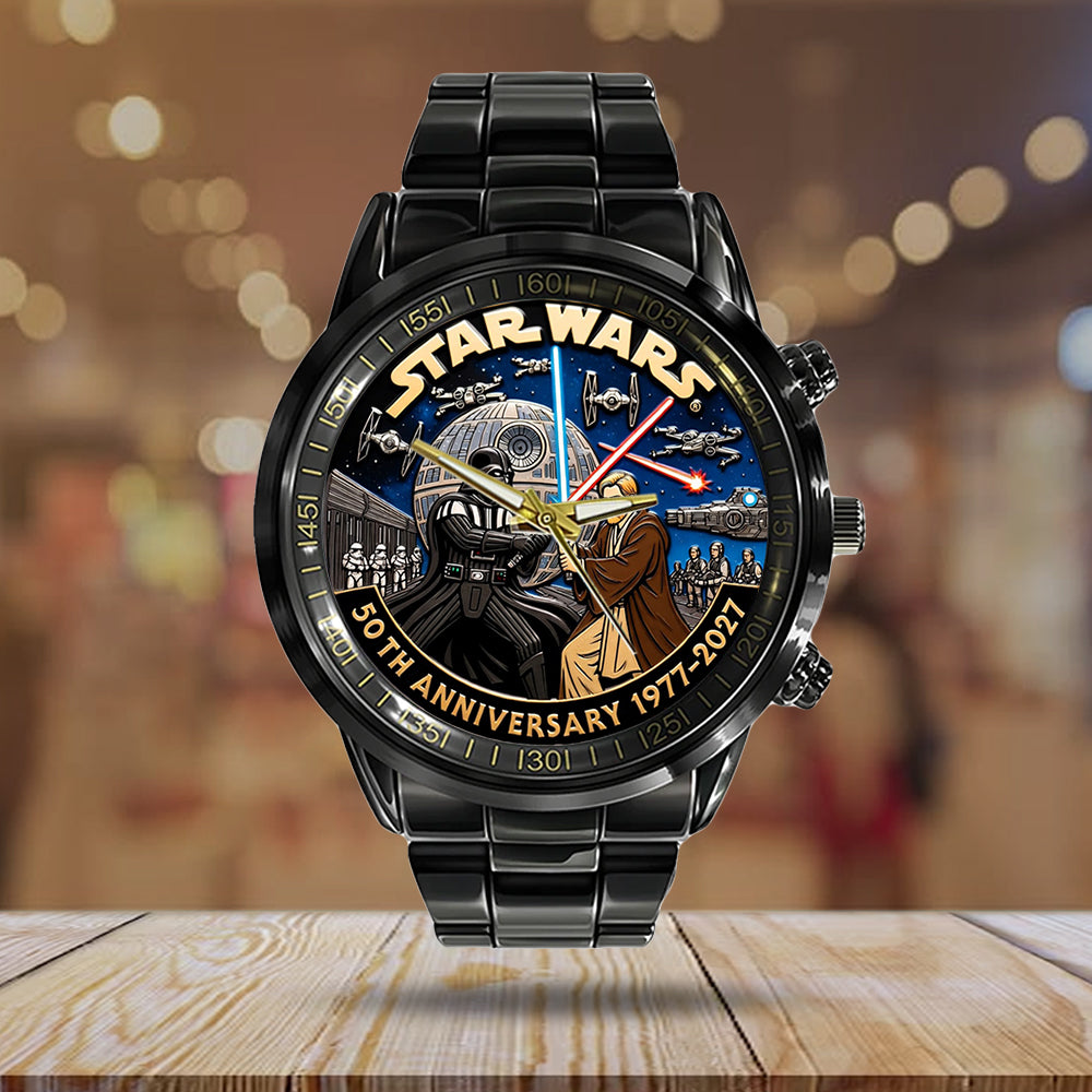 Star Wars 50th Anniversary Black Stainless Steel Watch – TMTHU5088