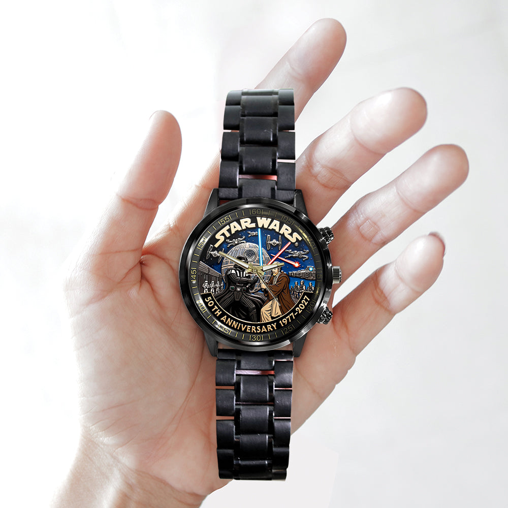 Star Wars 50th Anniversary Black Stainless Steel Watch – TMTHU5088