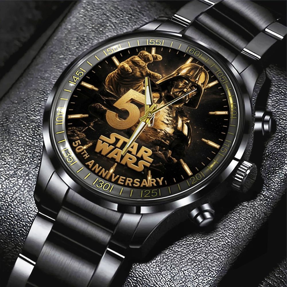 Star Wars 50th Anniversary Black Stainless Steel Watch – TMTHU6680