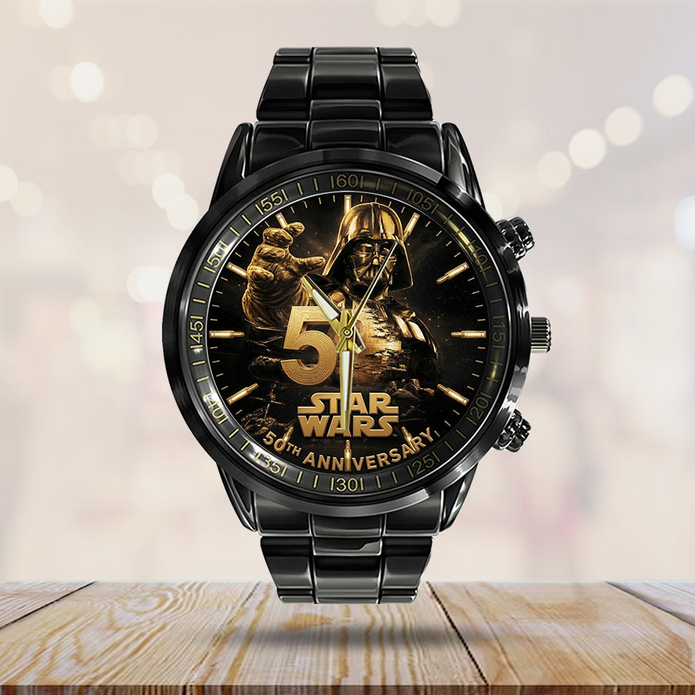 Star Wars 50th Anniversary Black Stainless Steel Watch – TMTHU6680