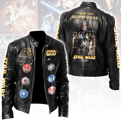 Star Wars 50th Anniversary Motorcycle Leather Jacket – HOATT17359