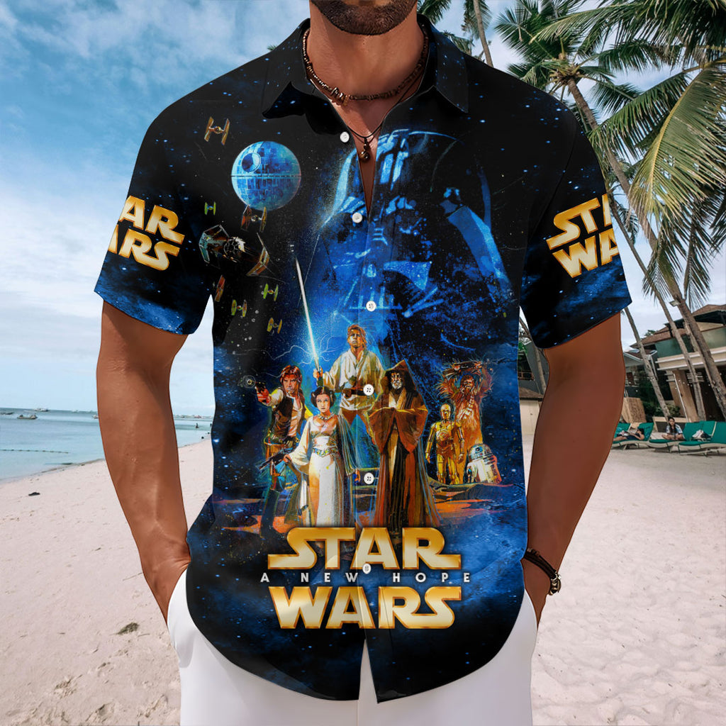 Star Wars 50th Anniversary Short Sleeve Button-Down Shirt – HOATT16503