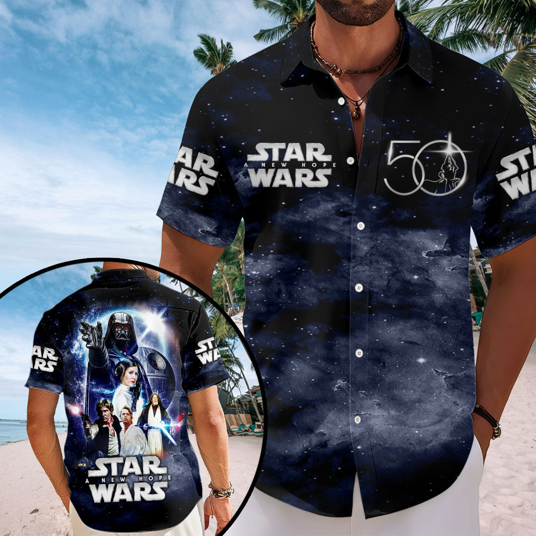 Star Wars 50th Anniversary Short Sleeve Button-Down Shirt – HOATT16504