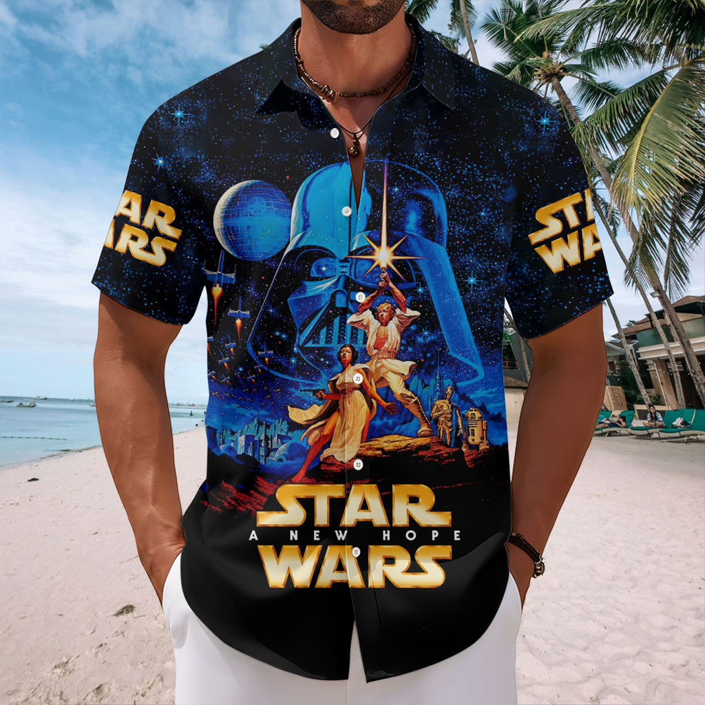 Star Wars 50th Anniversary Short Sleeve Button-Down Shirt – HOATT17404