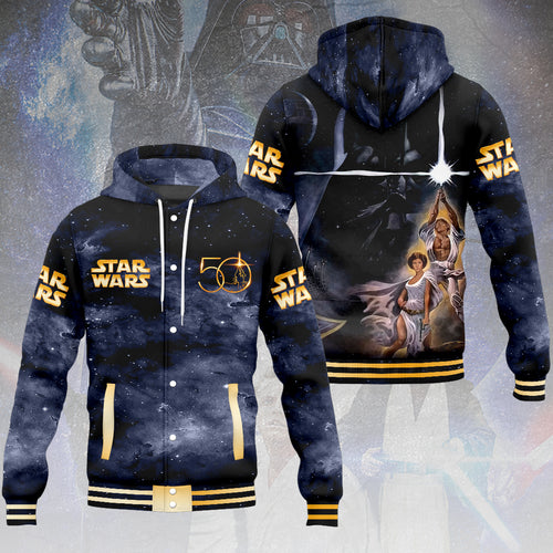 Star Wars 50th Anniversary Hooded Baseball Jacket – HOATT13767