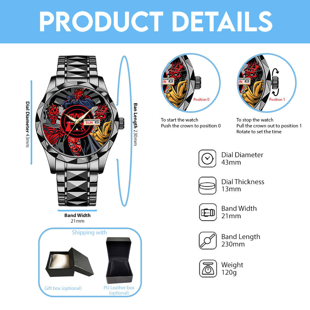 Star Wars: Maul Shadow Lord Alloy Luxury Quartz Watch – TANTN22668