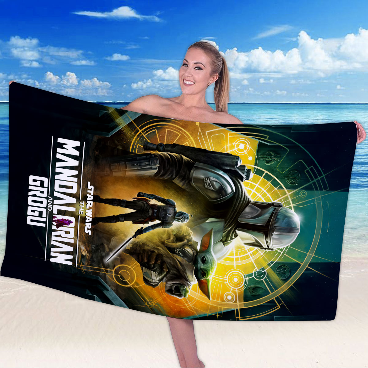 Star Wars: The Mandalorian and Grogu Rectangle Beach Towel – HOATT18226