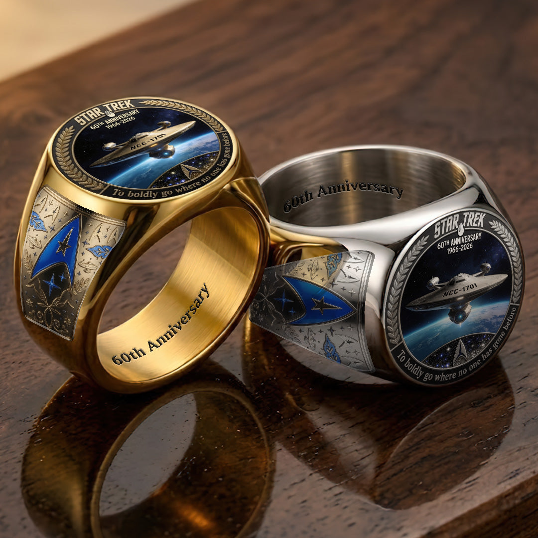 Star Trek 60th Anniversary 3D Engraved Ring – TANTN23245