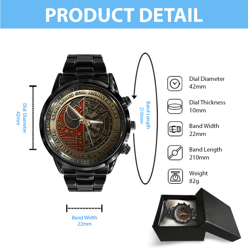 Star Wars 50th Anniversary Black Stainless Steel Watch – TMTHU2623
