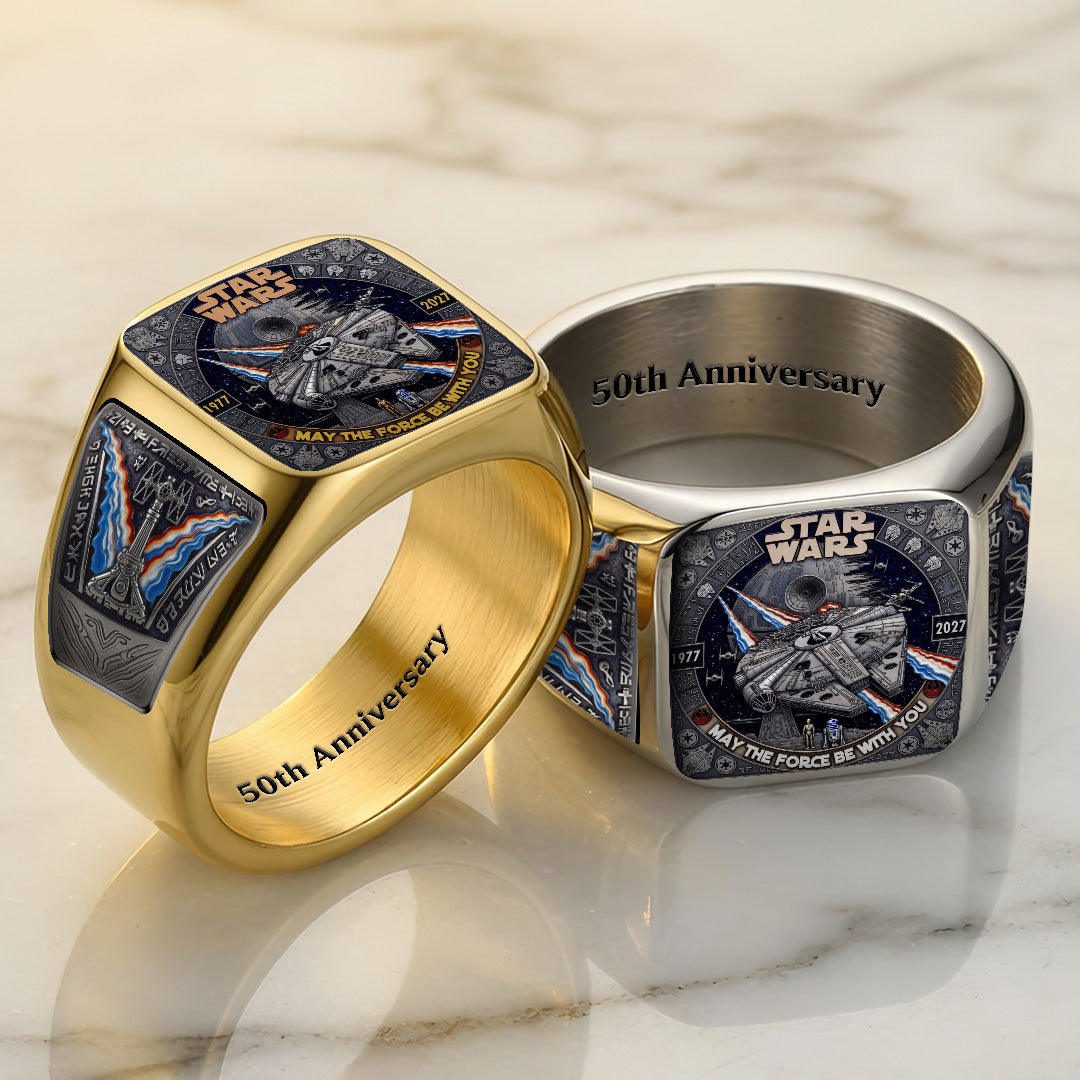 Star Wars 50th Anniversary 3D Engraved Ring – TANTN23244