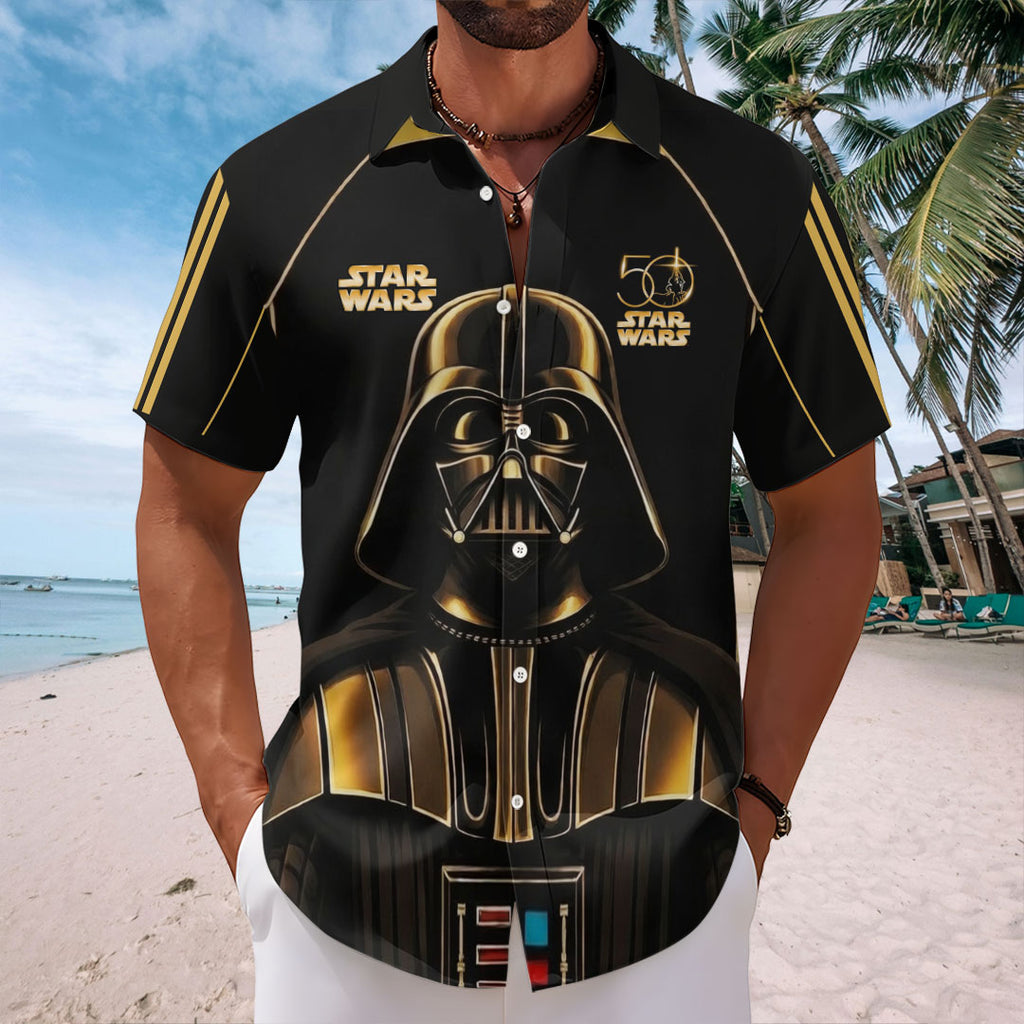 Star Wars 50th Anniversary Short Sleeve Button-Down Shirt – TMTHU4175