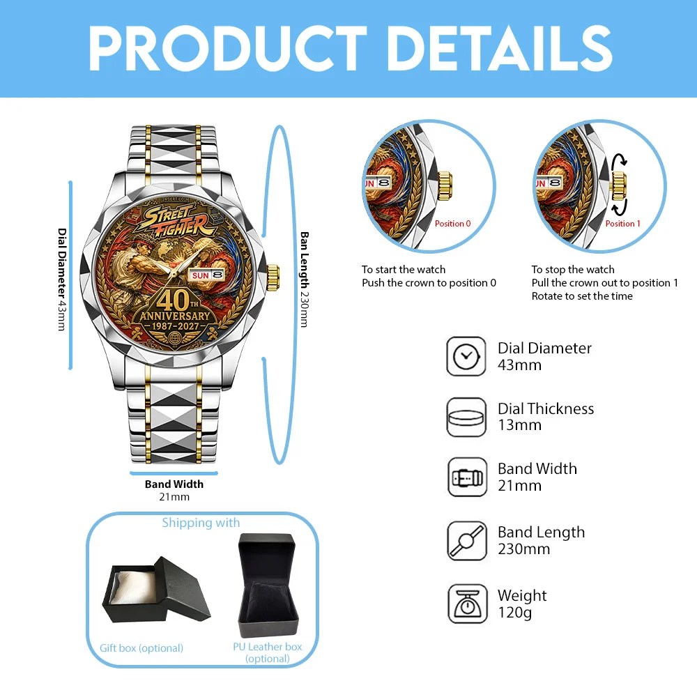 Street Fighter 40th Anniversary Alloy Luxury Quartz Watch – TANTN25130