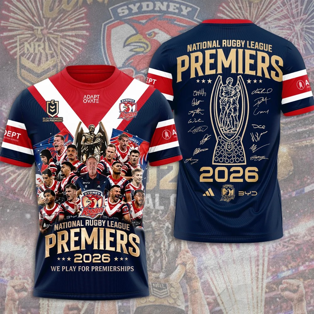 Sydney Roosters 2026 Premiers 3D Apparel – TMTHU9758