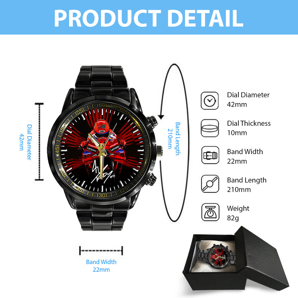 Ducati Lenovo Team x Marc Márquez Black Stainless Steel Watch – TANTN 11761