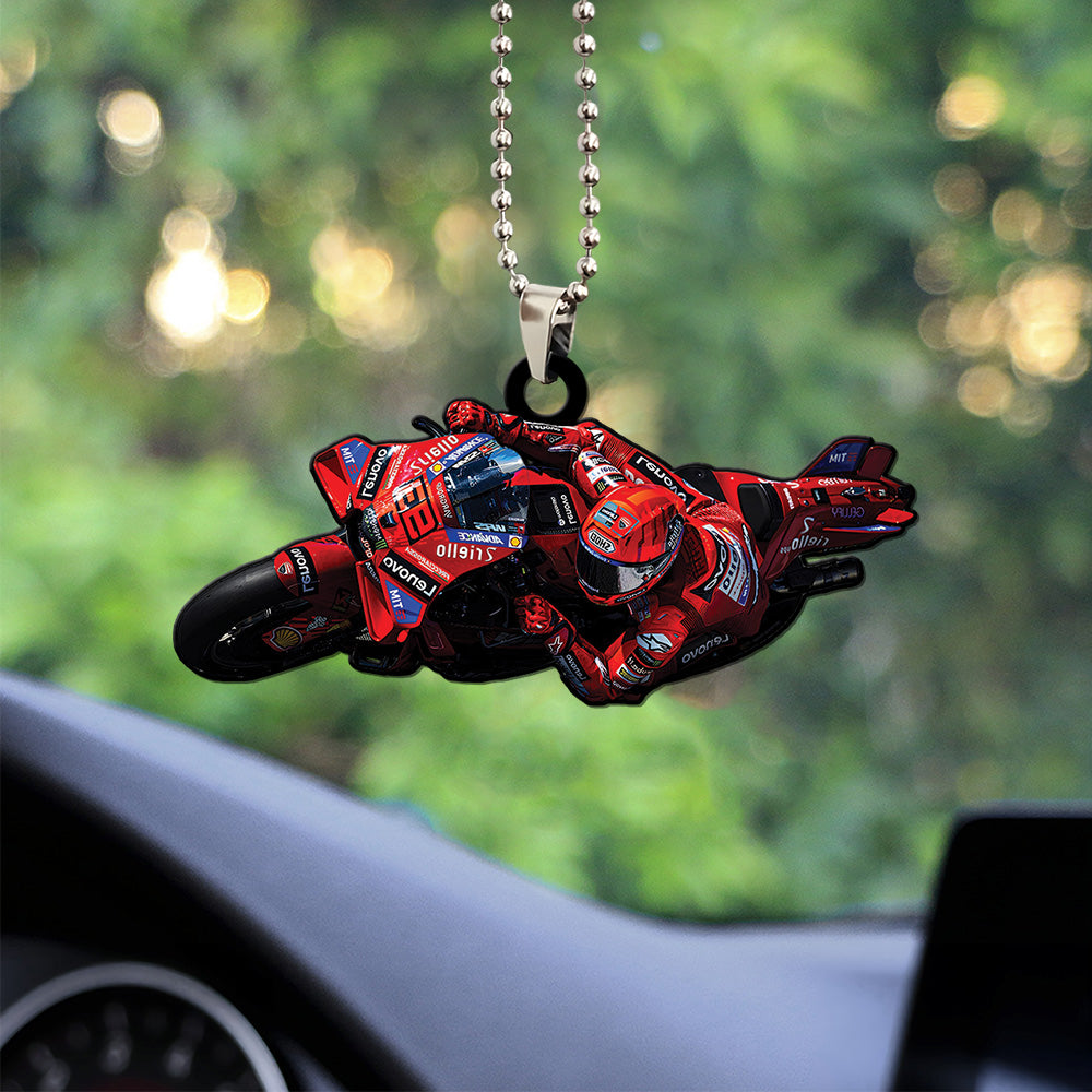 Ducati Lenovo Team x Marc Marquez Custom Shape 2-sided Acrylic Car Ornament – TANTN 11811