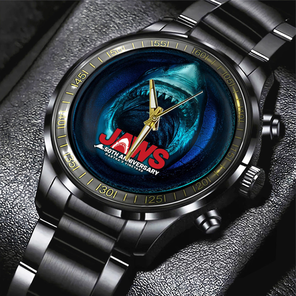Jaws 50th Anniversary Black Stainless Steel Watch – TANTN 12259