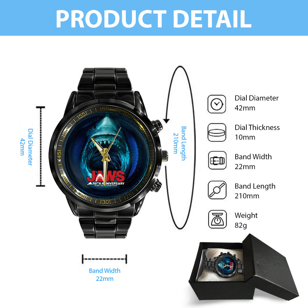 Jaws 50th Anniversary Black Stainless Steel Watch – TANTN 12259