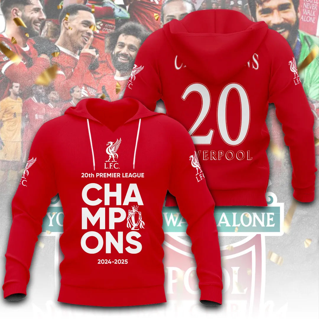 Liverpool FC 2024/25 Premier League Champions 3D Apparel – TANTN 12503