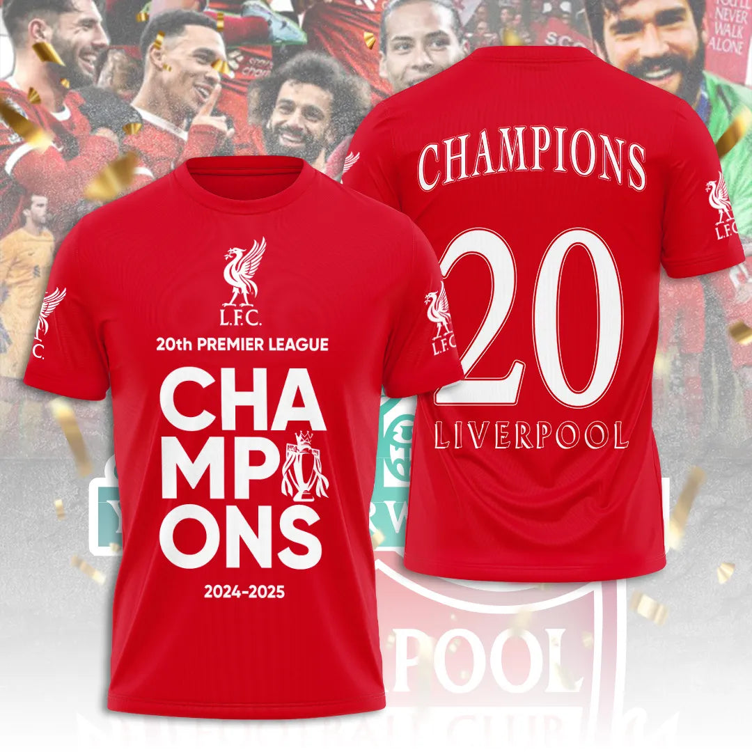 Liverpool FC 2024/25 Premier League Champions 3D Apparel – TANTN 12503