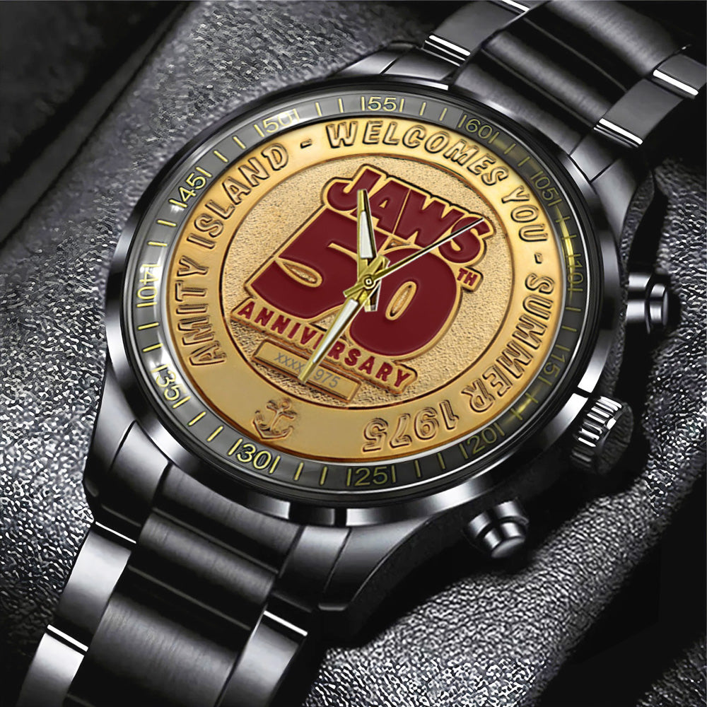 Jaws Black Stainless Steel Watch – TANTN 13289