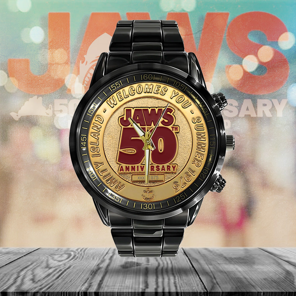 Jaws Black Stainless Steel Watch – TANTN 13289