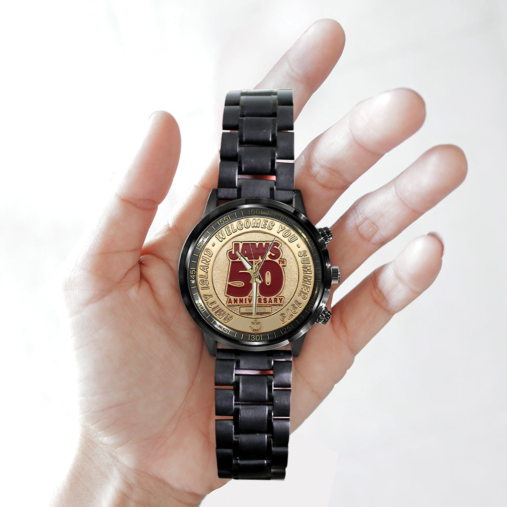 Jaws Black Stainless Steel Watch – TANTN 13289
