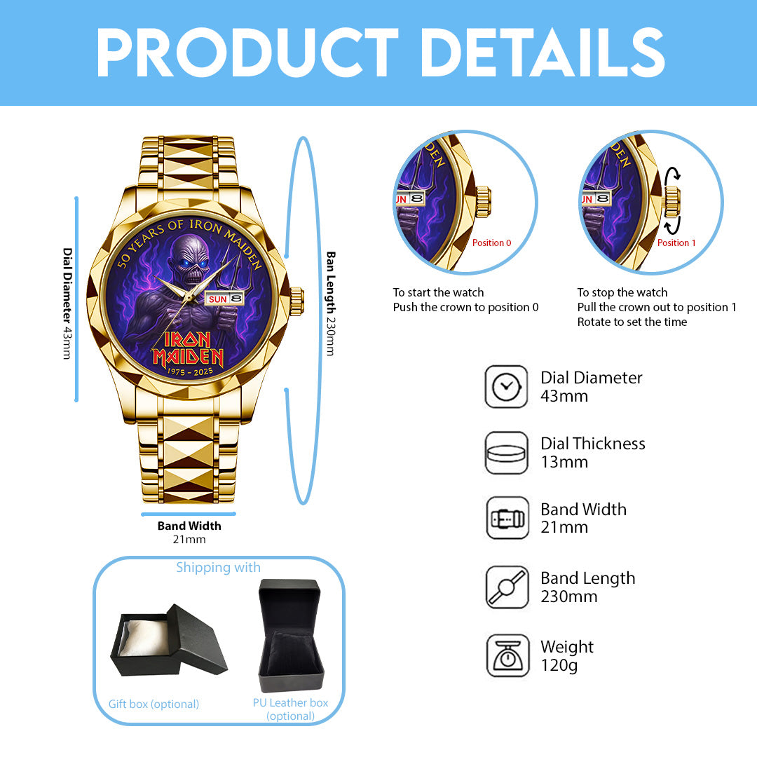Iron Maiden Alloy Luxury Quartz Watch – TANTN 13770
