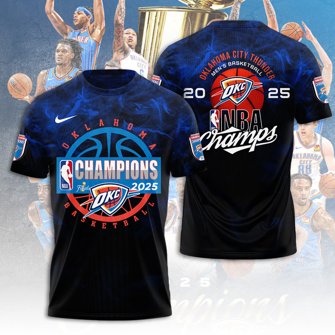 Oklahoma City Thunder 2025 NBA Champions 3D Apparel – TANTN 13953