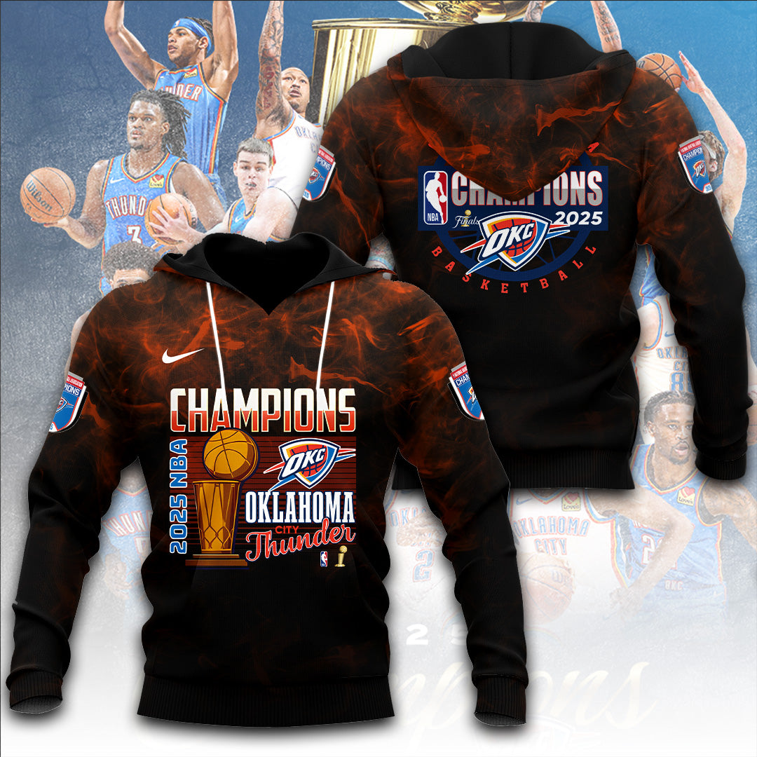 Oklahoma City Thunder 2025 NBA Champions 3D Apparel – TANTN 13954