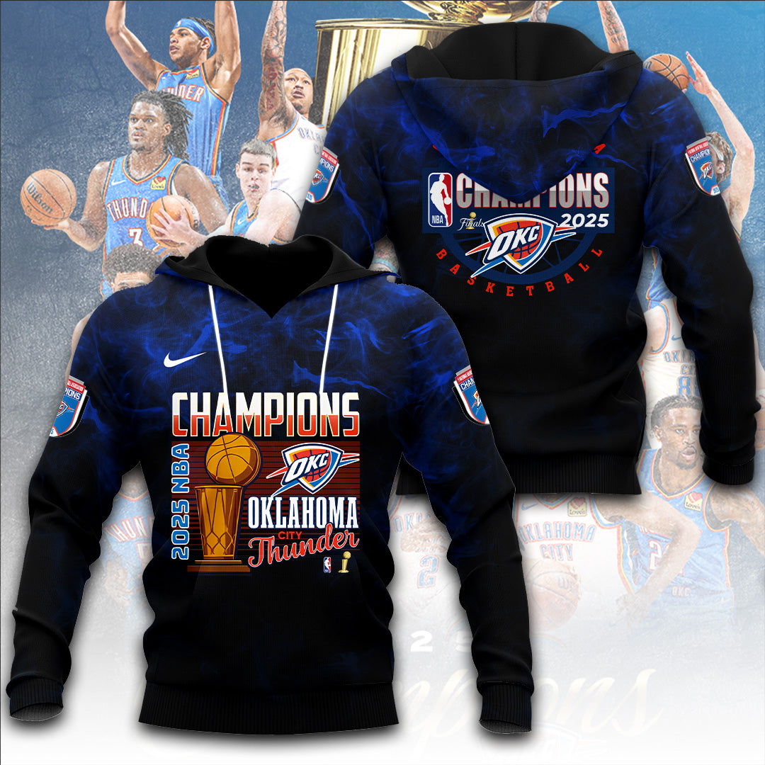 Oklahoma City Thunder 2025 NBA Champions 3D Apparel – TANTN 13975