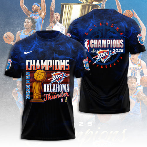 Oklahoma City Thunder 2025 NBA Champions 3D Apparel – TANTN 13975