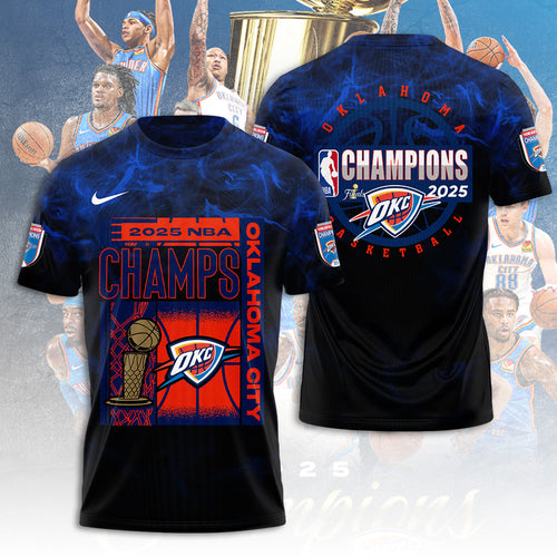 Oklahoma City Thunder 2025 NBA Champions 3D Apparel – TANTN 13977