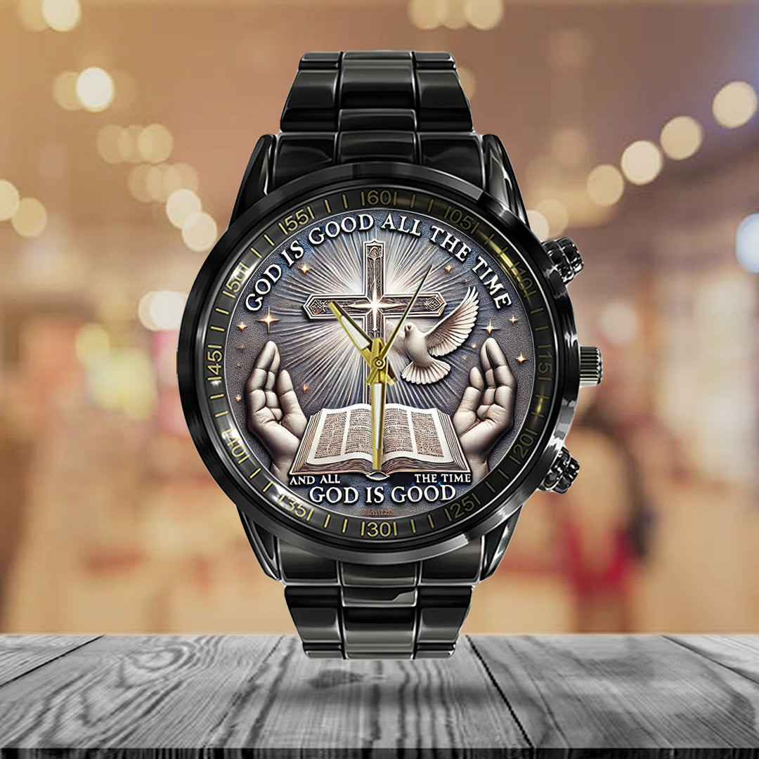God Is Good Black Stainless Steel Watch – TANTN14721