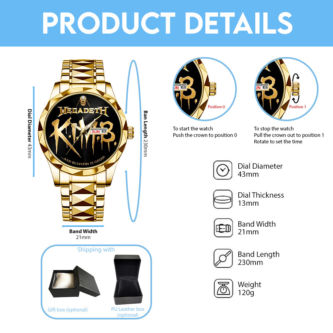 Megadeth Alloy Luxury Quartz Watch – TANTN15419