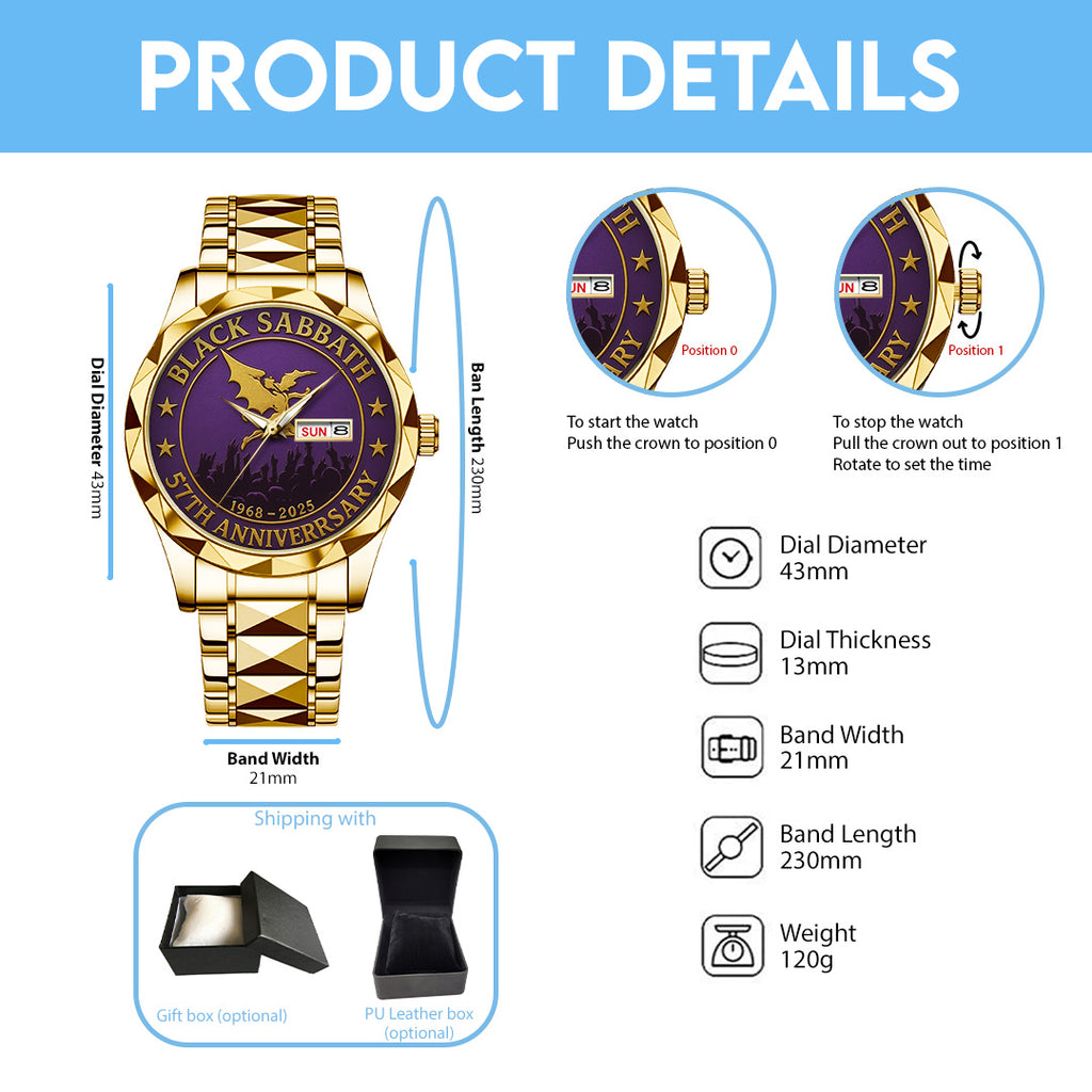 Black Sabbath 57th Anniversary Alloy Luxury Quartz Watch – TANTN15450