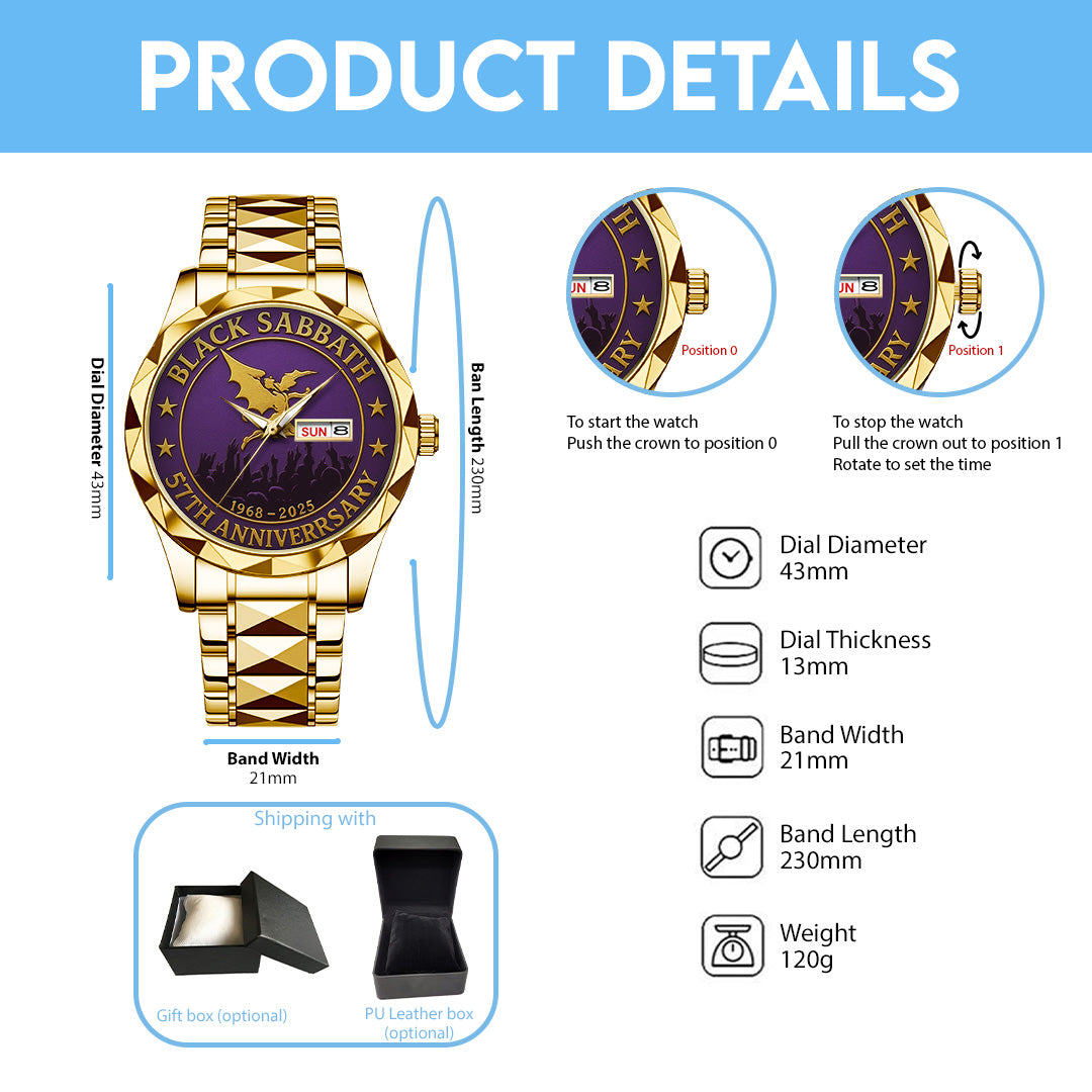 Black Sabbath 57th Anniversary Alloy Luxury Quartz Watch – TANTN15450