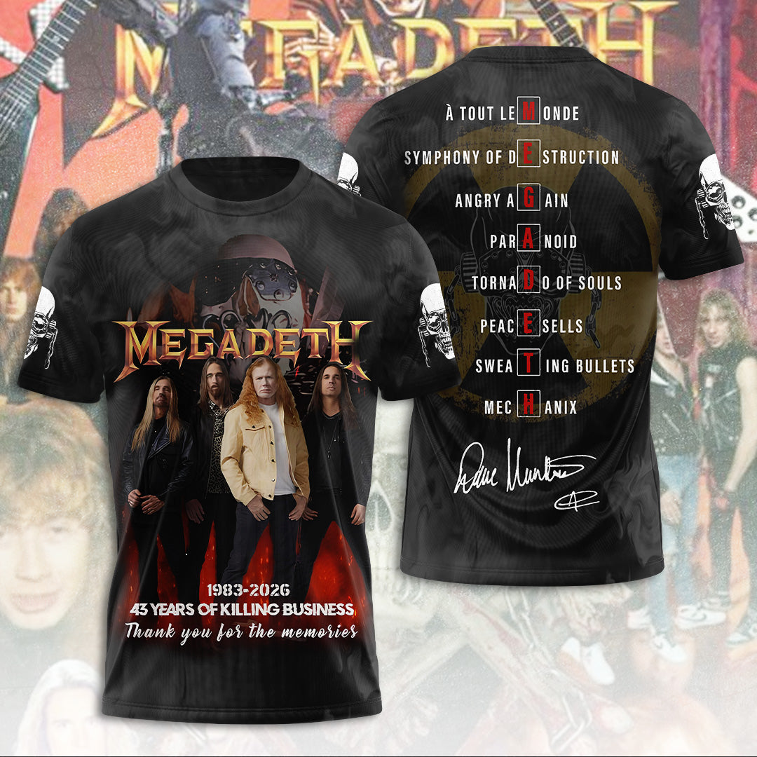 Megadeth 43 Years 3D Apparel – TANTN15454