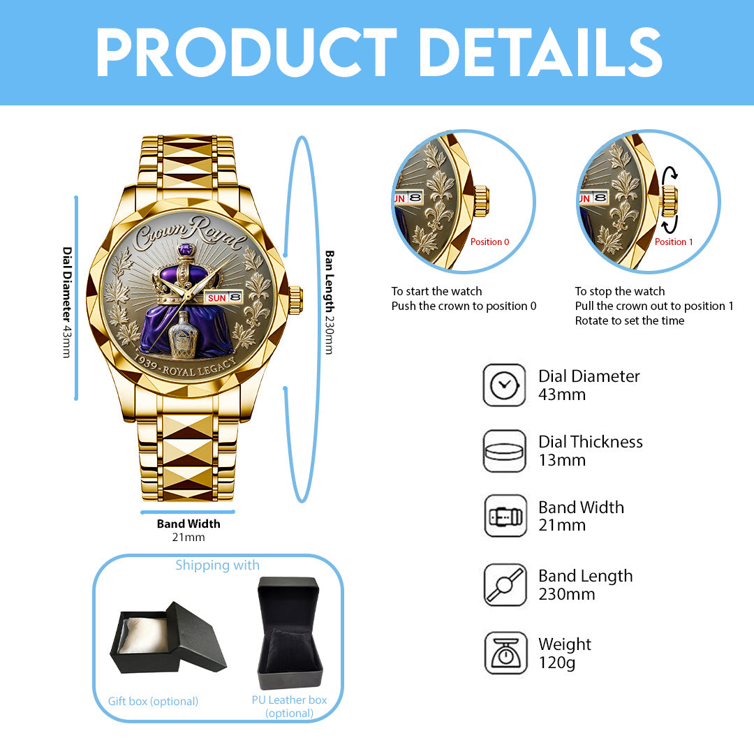 Crown Royal Alloy Luxury Quartz Watch – TANTN15866