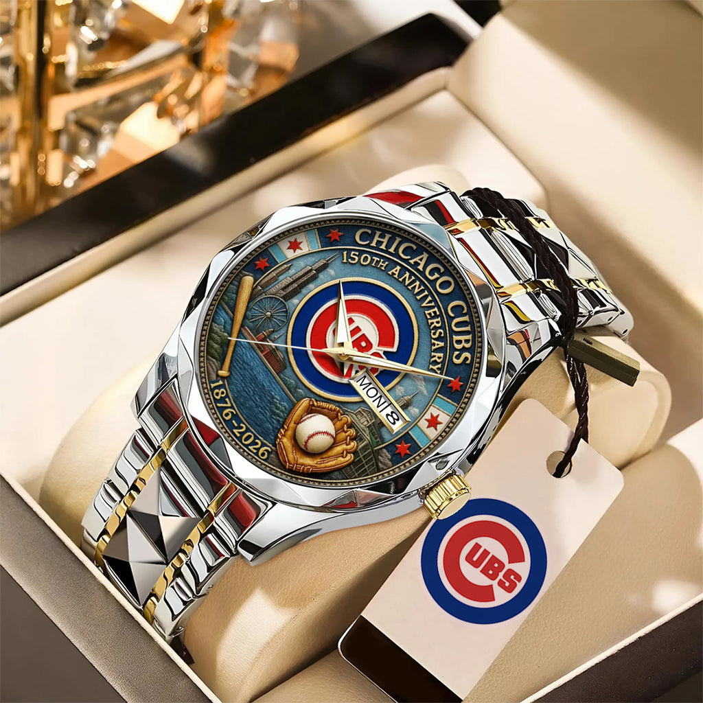 Chicago Cubs 150th Anniversary 2025 Alloy Luxury Quartz Watch – TANTN15877