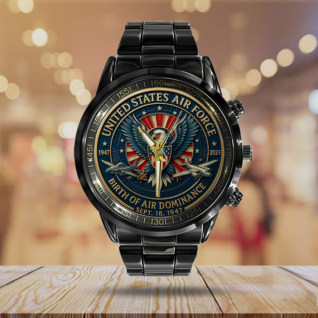 US Air Force Black Stainless Steel Watch – TANTN15885
