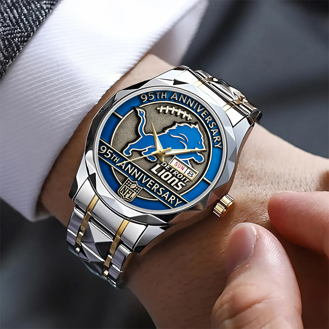 Detroit Lions 95th Anniversary 2025 Alloy Luxury Quartz Watch – TANTN15889