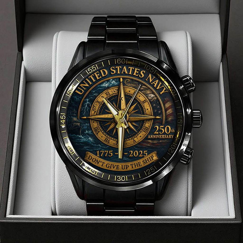 US Navy Black Stainless Steel Watch – TANTN15897