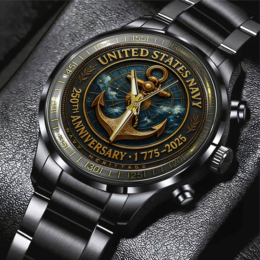 US Navy Black Stainless Steel Watch – TANTN15898