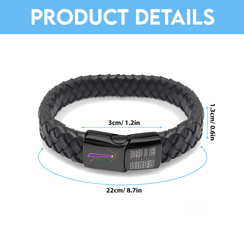 Buffalo Bills Crucial Catch 2025 Braided Leather Bracelet – TANTN15913