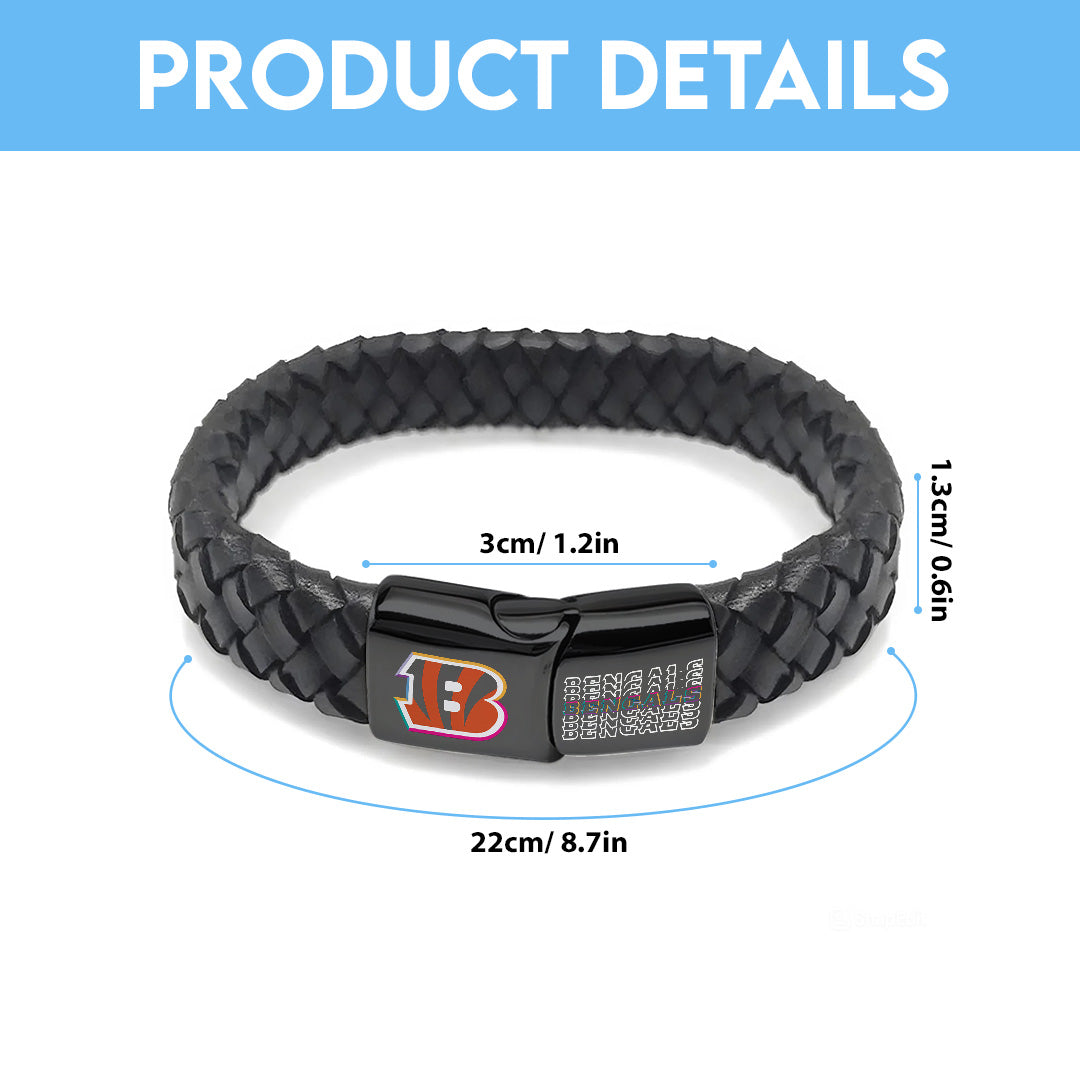 Cincinnati Bengals Crucial Catch 2025 Braided Leather Bracelet – TANTN15915