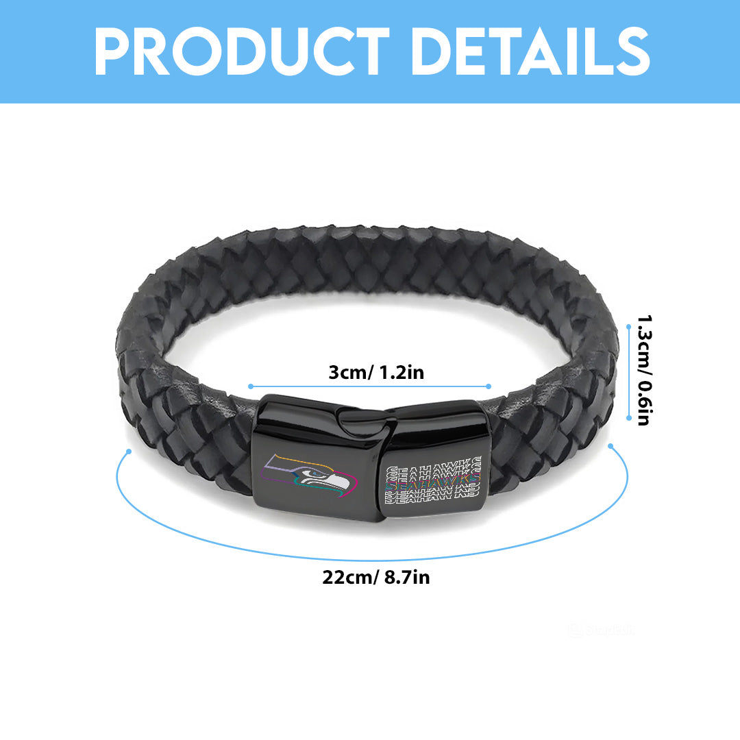 Seattle Seahawks Crucial Catch 2025 Braided Leather Bracelet – TANTN15935